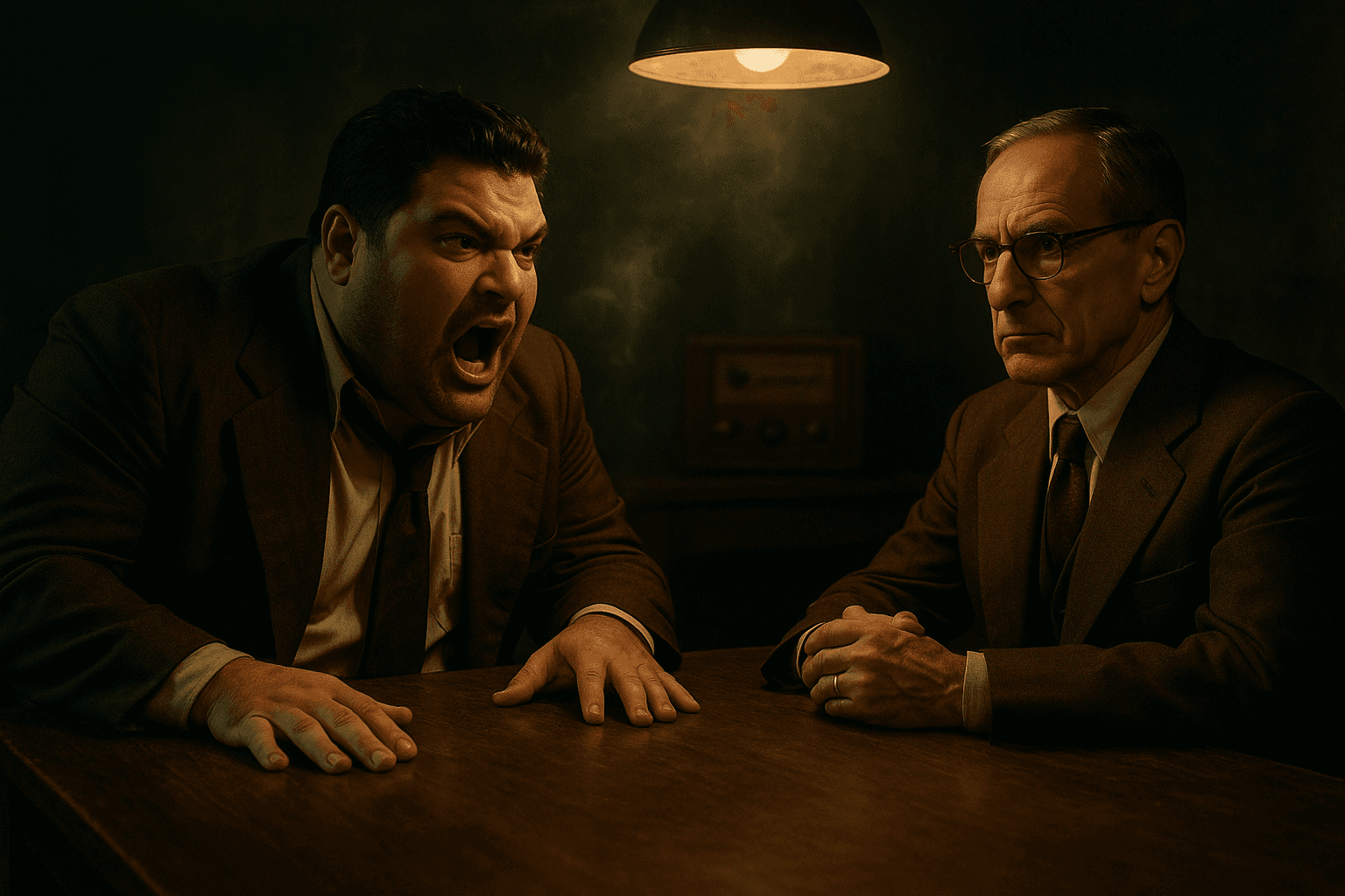 Deputy Molly Solverson (Allison Tolman) and Officer Gus Grimly (Colin Hanks) scour a snowy field at night for clues in Fargo Season 1, illuminated by flashlights and patrol car headlights.